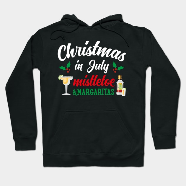 Christmas in July Gift Outfit Mistletoe Margarita Hoodie by jodotodesign